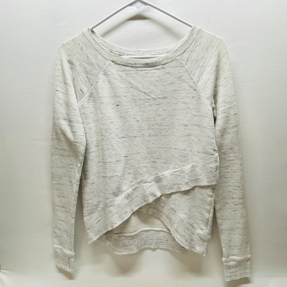 Steve Madden‎ Sweatshirt Women's Small Ivory Grey Marble Crop Top Activewear GUC